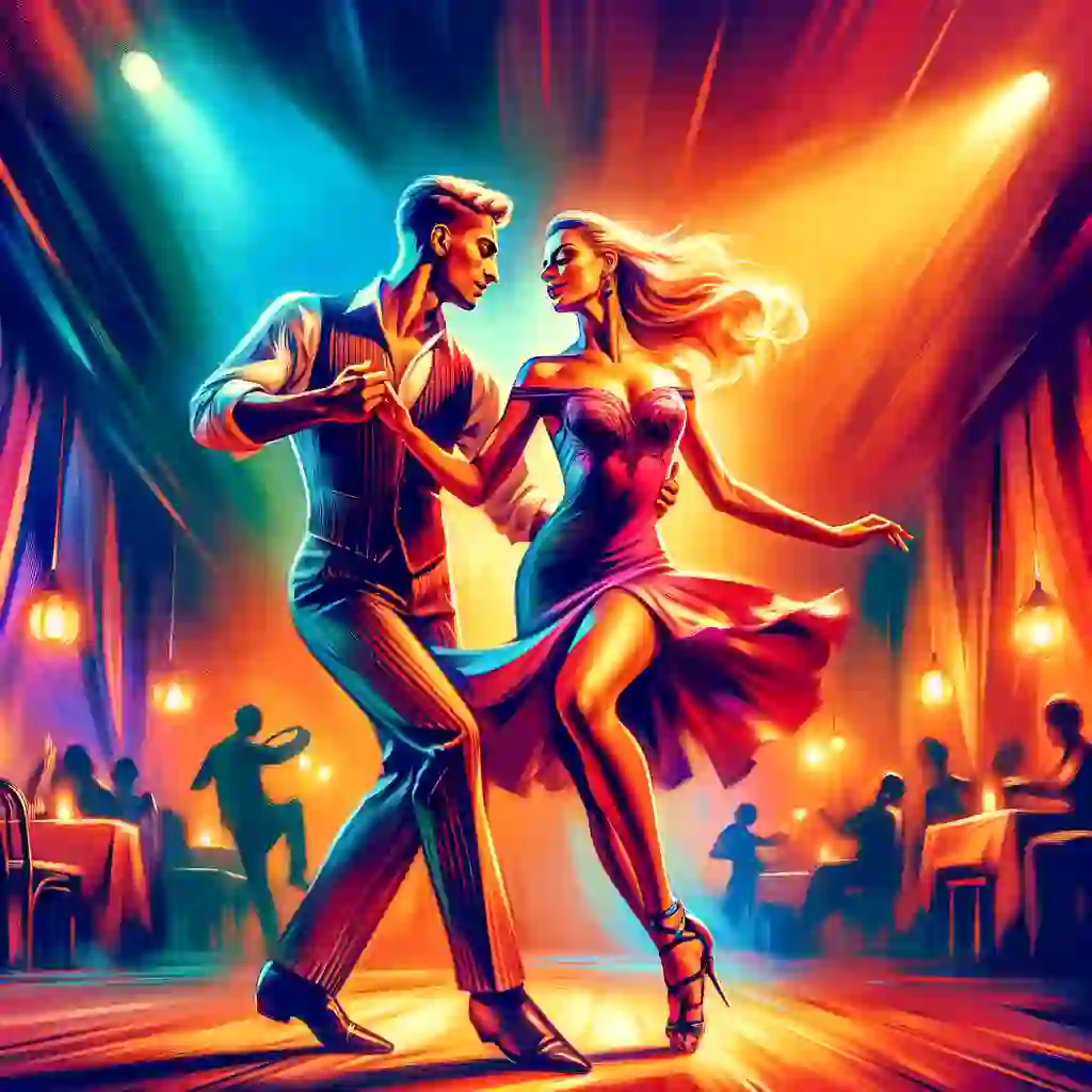 Illustration eines Paares beim Salsa-Tanzen
